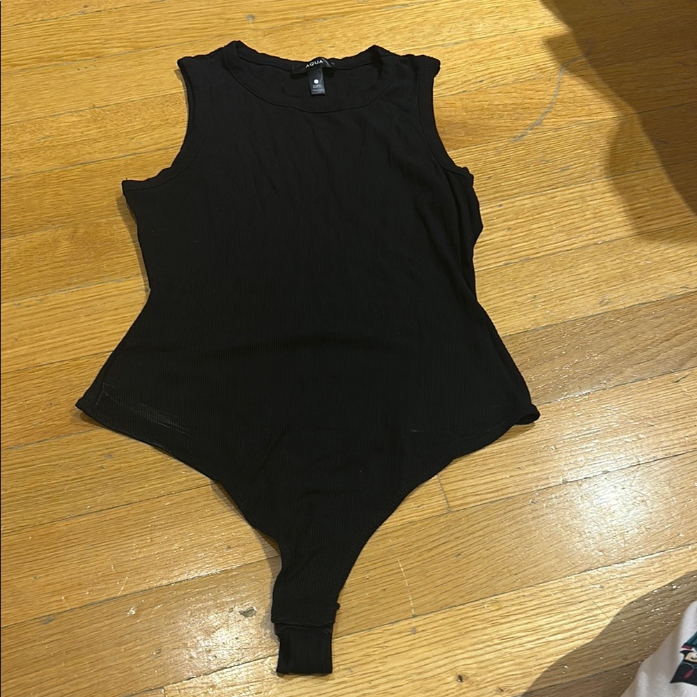 Aqua Black Bodysuit One Piece with Classic Design